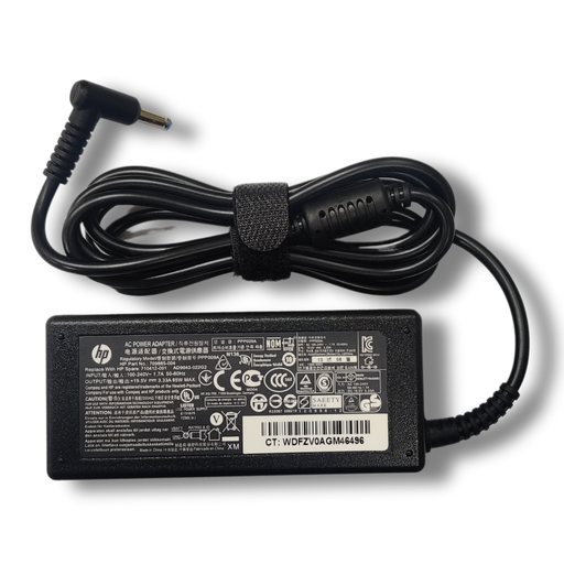 HP 65W Smart AC Power Adapter for Select Models of HP Laptops (19.5 V, 3.33 A, Round Pin, 4.5mm x 2.9 mm pin Diameter) - Power Cable Included